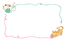 猫と毛糸のショップカードデザインテンプレート