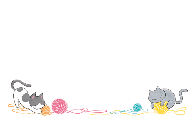 猫と毛糸のショップカードデザインテンプレート