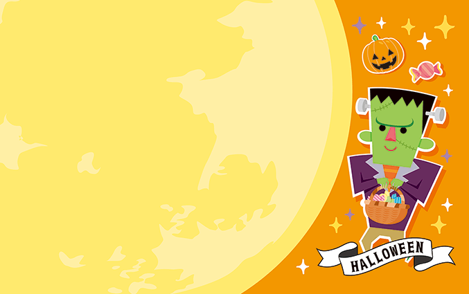 ハロウィーンのショップカードデザインテンプレート