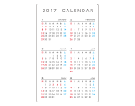 カード型カレンダー　クレカタテ型6ヶ月（1〜6月）