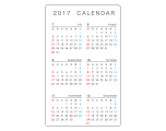 カード型カレンダー　クレカタテ型6ヶ月（7〜12月）