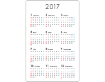 カード型カレンダー　名刺タテ型＿1年