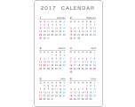 カード型カレンダー　名刺タテ型6ヶ月（1〜6月）