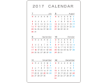 カード型カレンダー　名刺タテ型6ヶ月（7〜12月）