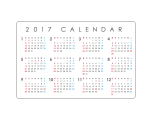 カード型カレンダー　名刺ヨコ型1年