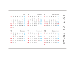 カード型カレンダー　名刺ヨコ型6ヶ月（7〜12月）