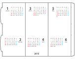 三角柱カレンダー タテ型 表面１〜６月、裏面７〜１２月